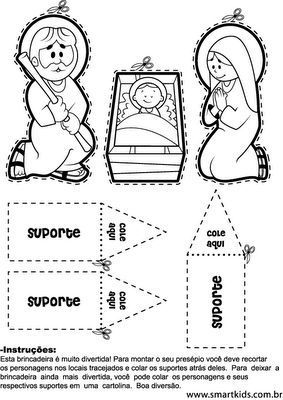 PRESEPIO DE NATAL PARA COLORIR E MONTAR