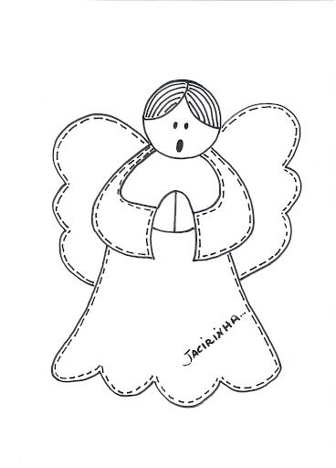 DESENHO ANJOS DE NATAL PARA COLORIR