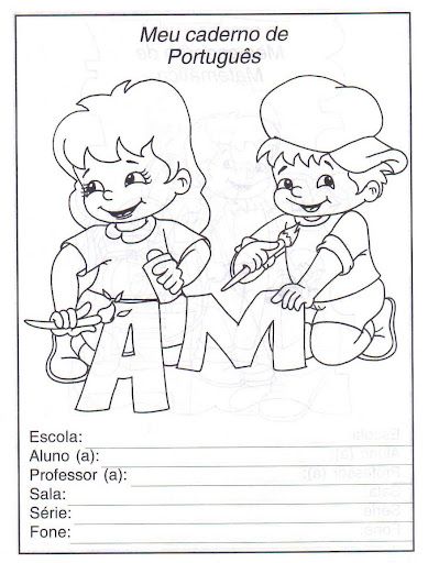 CAPAS DE CADERNOS PARA COLORIR