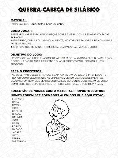 QUEBRA CABEÇA DE SILABICO