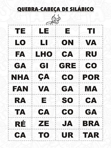 QUEBRA CABEÇA DE SILABICO G