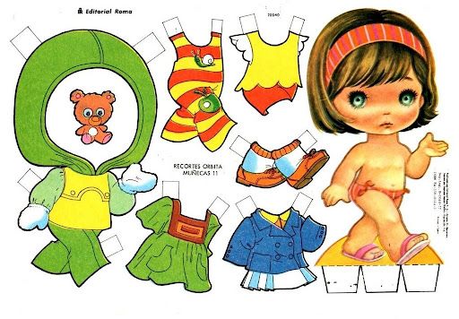 Bonecas de papel com roupinhas