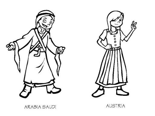 CRIANÇAS DO MUNDO PARA COLORIR