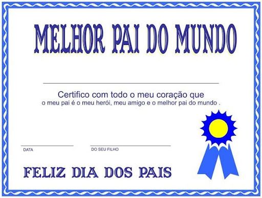 CERTIFICADO MELHOR PAI DO MUNDO