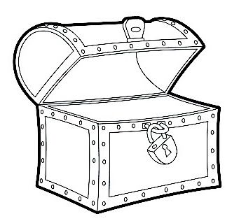 DESENHO COFRE PARA COLORIR